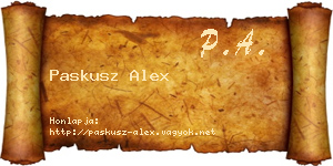 Paskusz Alex névjegykártya